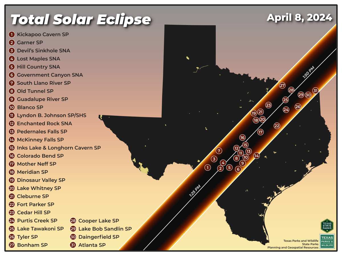 31 Texas State Parks to see Total Solar Eclipse Best Texas hiking